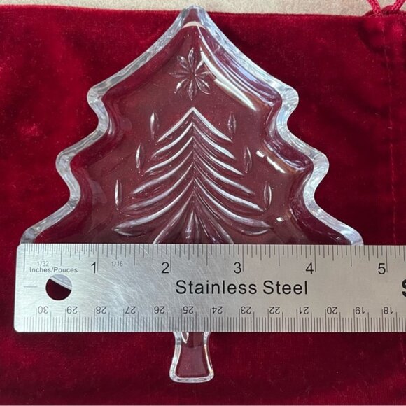 NIB Mikasa Yuletide Tree Clear Small Candy Sweets Dish Plates Set of 3 - Picture 8 of 10